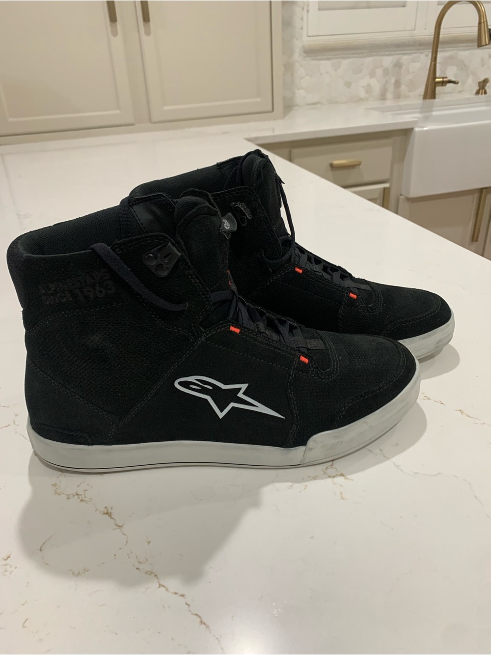 Alpinestars Black High-Top Skate Sneakers with White Logo